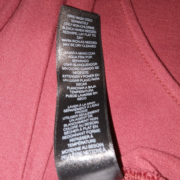 White House Black Market Rust Twisted Faux Wrap Tunic Large - Picture 3 of 8